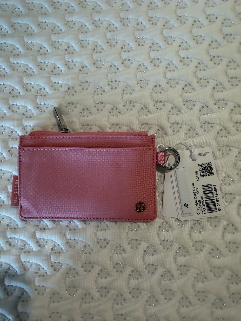 lululemon athletica Pink Card Case with Key Ring
